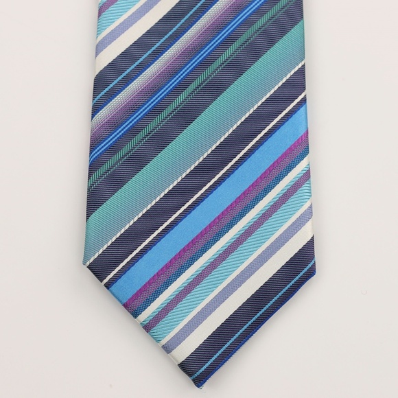 New ETRO Silk Necktie Tie - Multi-Color Stripes - Picture 2 of 6